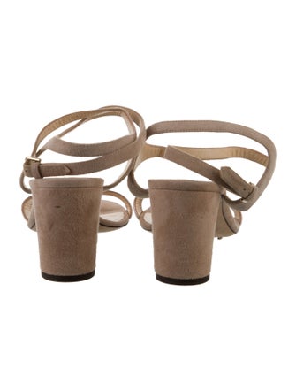 Jimmy Choo Suede Leather Trim Embellishment Sandals