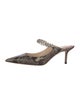 Jimmy Choo Leather Animal Print Mules