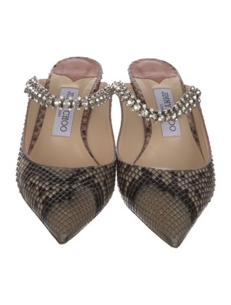 Jimmy Choo Leather Animal Print Mules