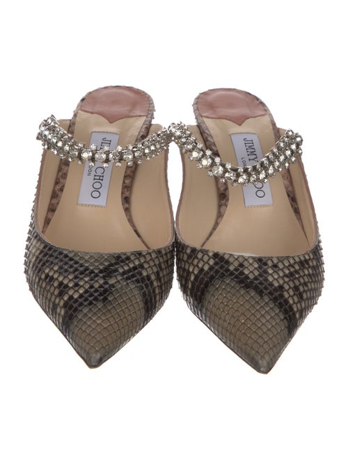 Jimmy Choo Leather Animal Print Mules