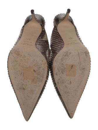 Jimmy Choo Leather Animal Print Mules