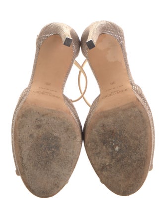 Jimmy Choo Suede Patterned T-Strap Sandals