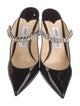 Jimmy Choo Faux Pearl Accents Patent Leather Mules