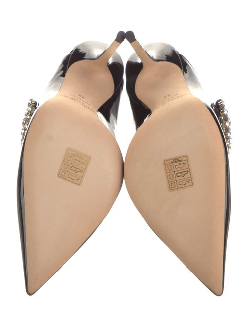 Jimmy Choo Faux Pearl Accents Patent Leather Mules