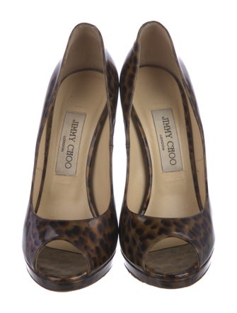 Jimmy Choo Patent Leather Animal Print Pumps