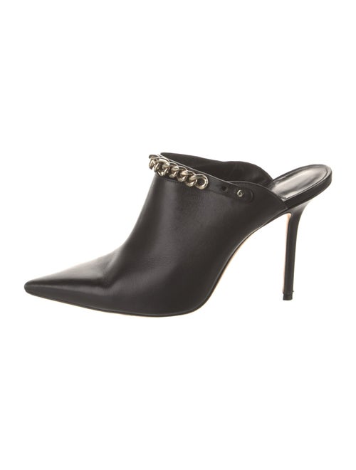Jimmy Choo Leather Chain-Link Accents Mules