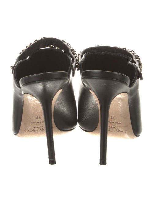 Jimmy Choo Leather Chain-Link Accents Mules