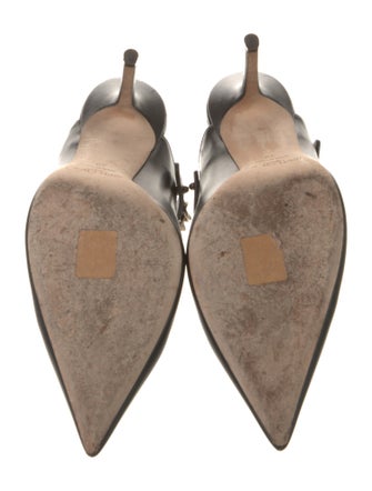 Jimmy Choo Leather Chain-Link Accents Mules