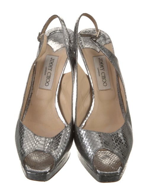 Jimmy Choo Embossed Leather Slingback Pumps