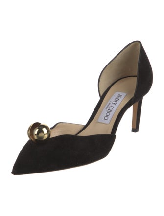 Jimmy Choo Suede Beaded Accents D'Orsay Pumps