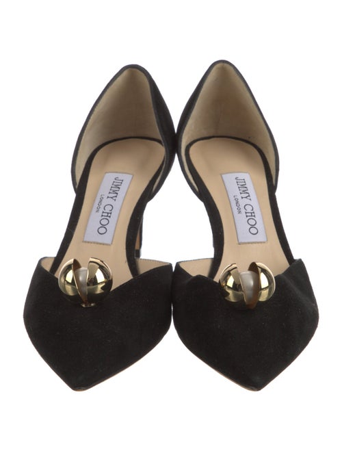 Jimmy Choo Suede Beaded Accents D'Orsay Pumps