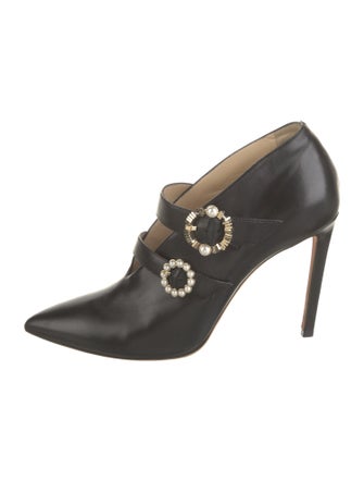 Jimmy Choo Faux Pearl Accents Leather Pumps