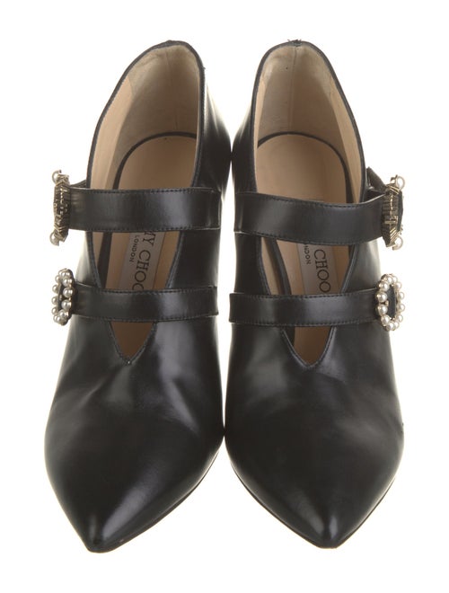 Jimmy Choo Faux Pearl Accents Leather Pumps