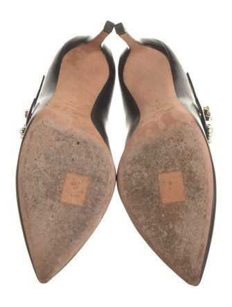 Jimmy Choo Faux Pearl Accents Leather Pumps