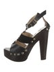 Jimmy Choo Leather Studded Accents T-Strap Sandals