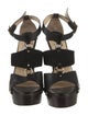 Jimmy Choo Leather Studded Accents T-Strap Sandals