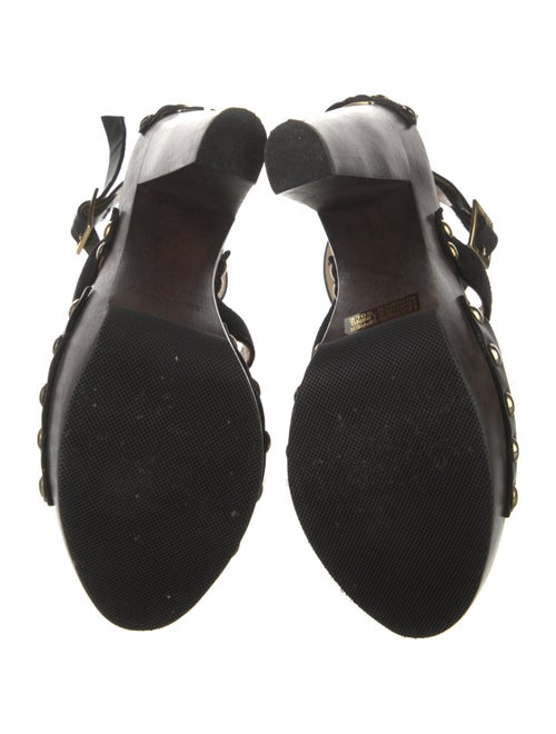 Jimmy Choo Leather Studded Accents T-Strap Sandals