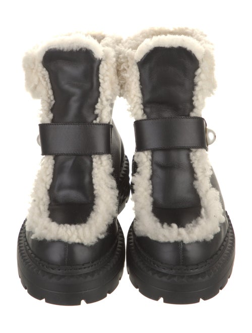 Jimmy Choo Leather Colorblock Pattern Combat Boots