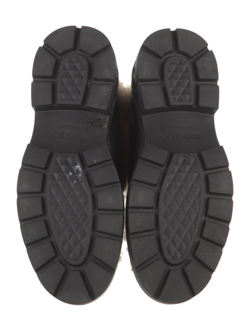 Jimmy Choo Leather Colorblock Pattern Combat Boots