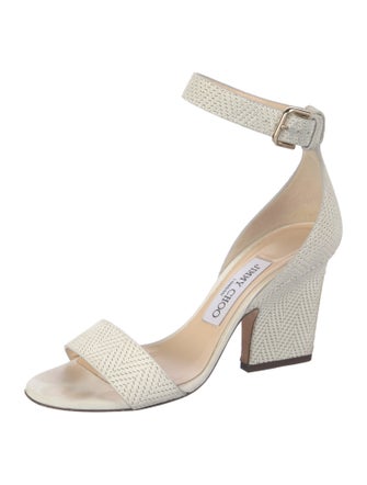 Jimmy Choo Leather Animal Print Sandals