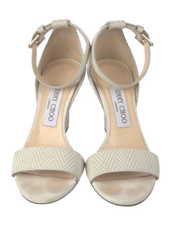 Jimmy Choo Leather Animal Print Sandals