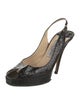 Jimmy Choo Patent Leather Cutout Accent Slingback Pumps