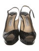 Jimmy Choo Patent Leather Cutout Accent Slingback Pumps