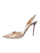 Jimmy Choo Leather Animal Print Slingback Pumps