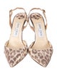 Jimmy Choo Leather Animal Print Slingback Pumps