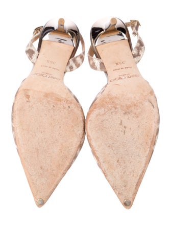 Jimmy Choo Leather Animal Print Slingback Pumps