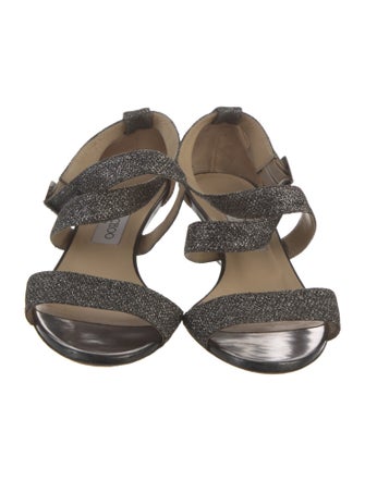 Jimmy Choo Glitter Glitter Accents Slingback Sandals