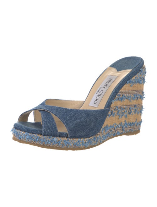 Jimmy Choo Denim Animal Print Sandals