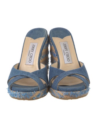 Jimmy Choo Denim Animal Print Sandals