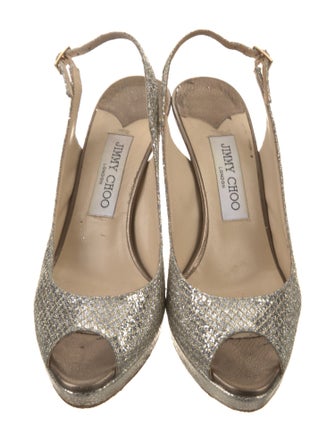 Jimmy Choo Glitter Patterned Slingback Sandals
