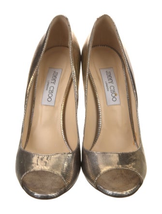 Jimmy Choo Leather Leather Trim Embellishment Pumps
