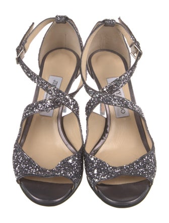 Jimmy Choo Glitter Glitter Accents Sandals