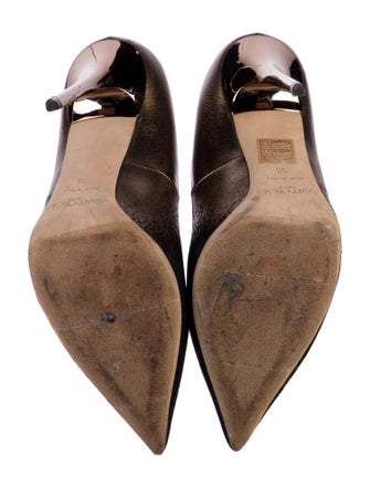 Jimmy Choo Leather Colorblock Pattern Pumps