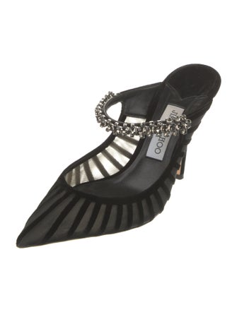 Jimmy Choo Velvet Mesh Accents Mules