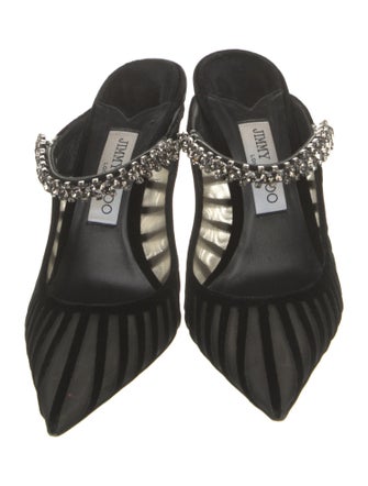 Jimmy Choo Velvet Mesh Accents Mules