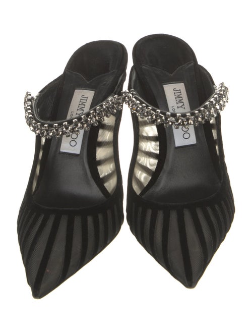 Jimmy Choo Velvet Mesh Accents Mules