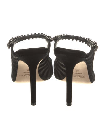 Jimmy Choo Velvet Mesh Accents Mules