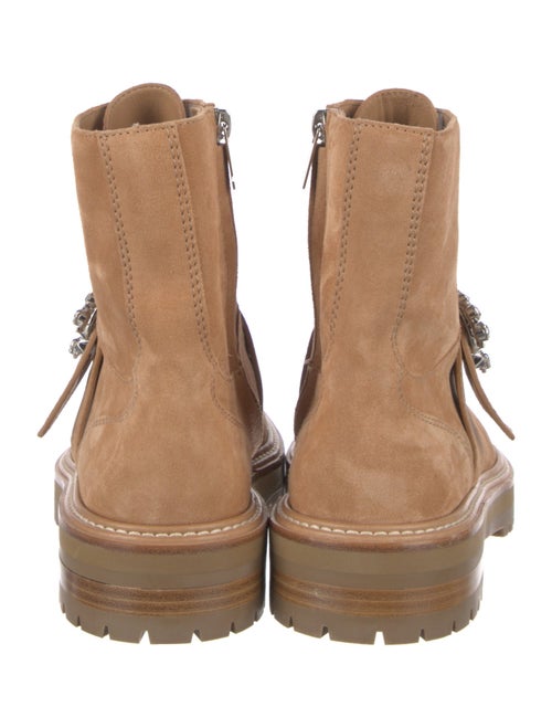 Jimmy Choo Suede Crystal Embellishments Combat Boots