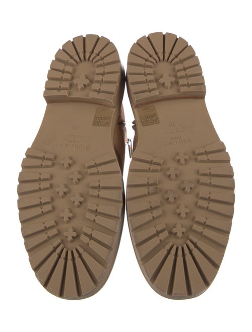 Jimmy Choo Suede Crystal Embellishments Combat Boots