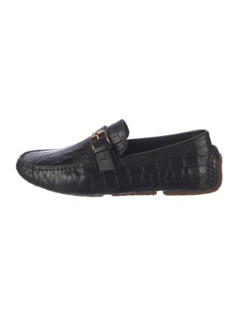Jimmy Choo Embossed Leather Loafers
