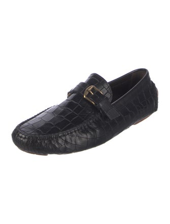 Jimmy Choo Embossed Leather Loafers