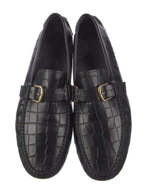 Jimmy Choo Embossed Leather Loafers