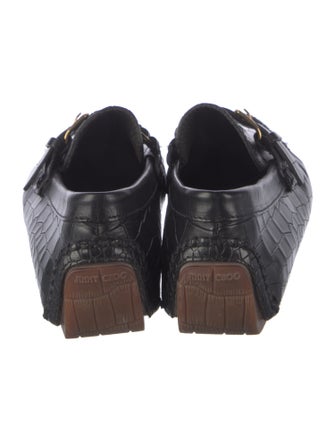 Jimmy Choo Embossed Leather Loafers