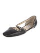 Jimmy Choo Leather Studded Accents D'Orsay Flats