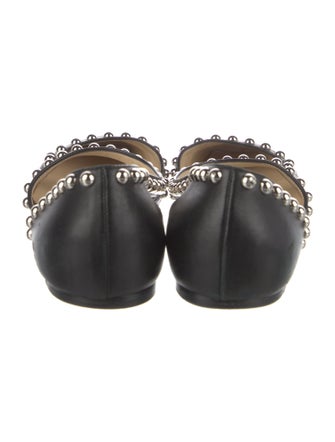 Jimmy Choo Leather Studded Accents D'Orsay Flats