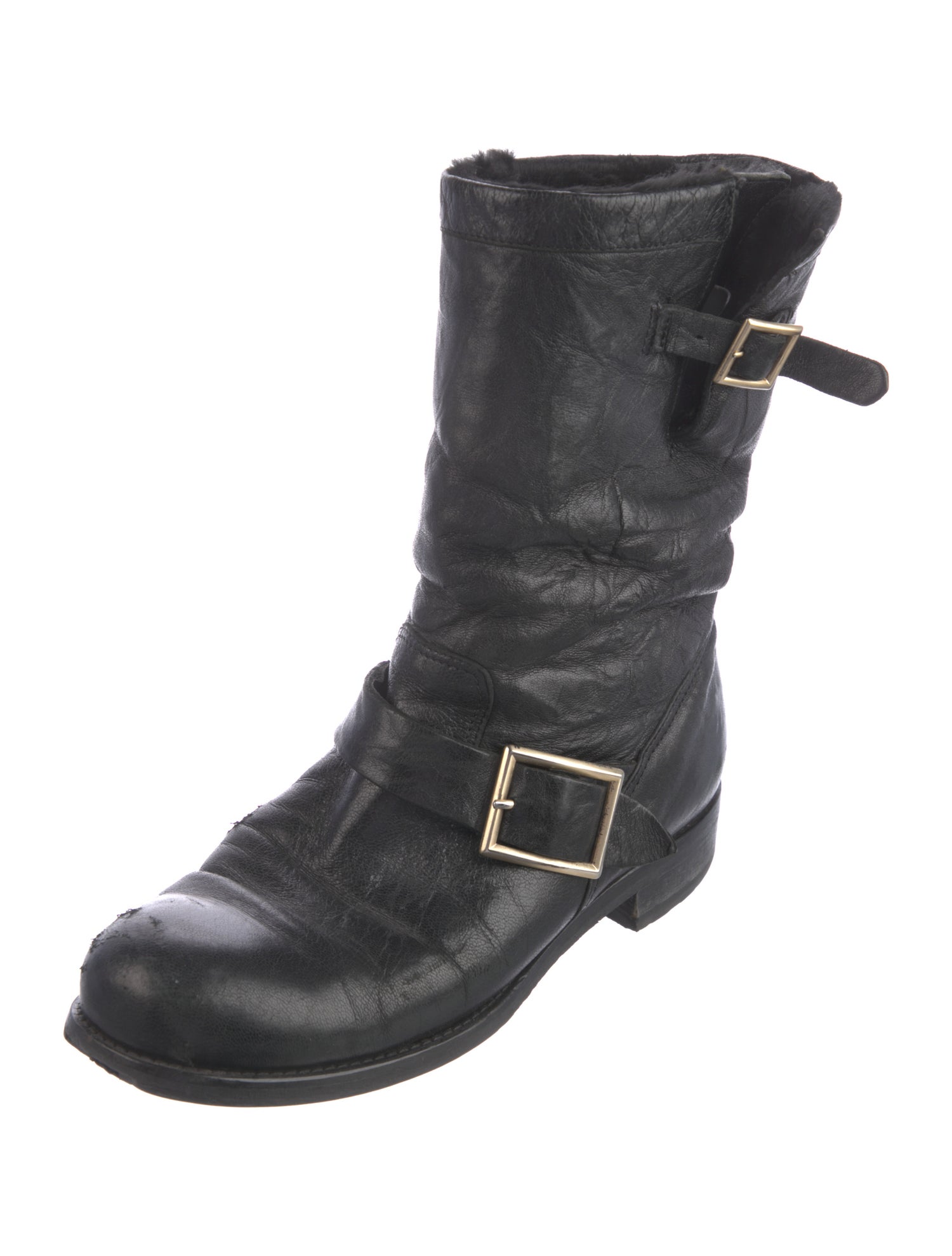 Jimmy Choo Leather Moto Boots